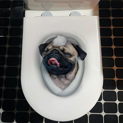 3D cat toilet sticker