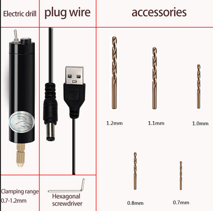 Mini electric drill usb punch