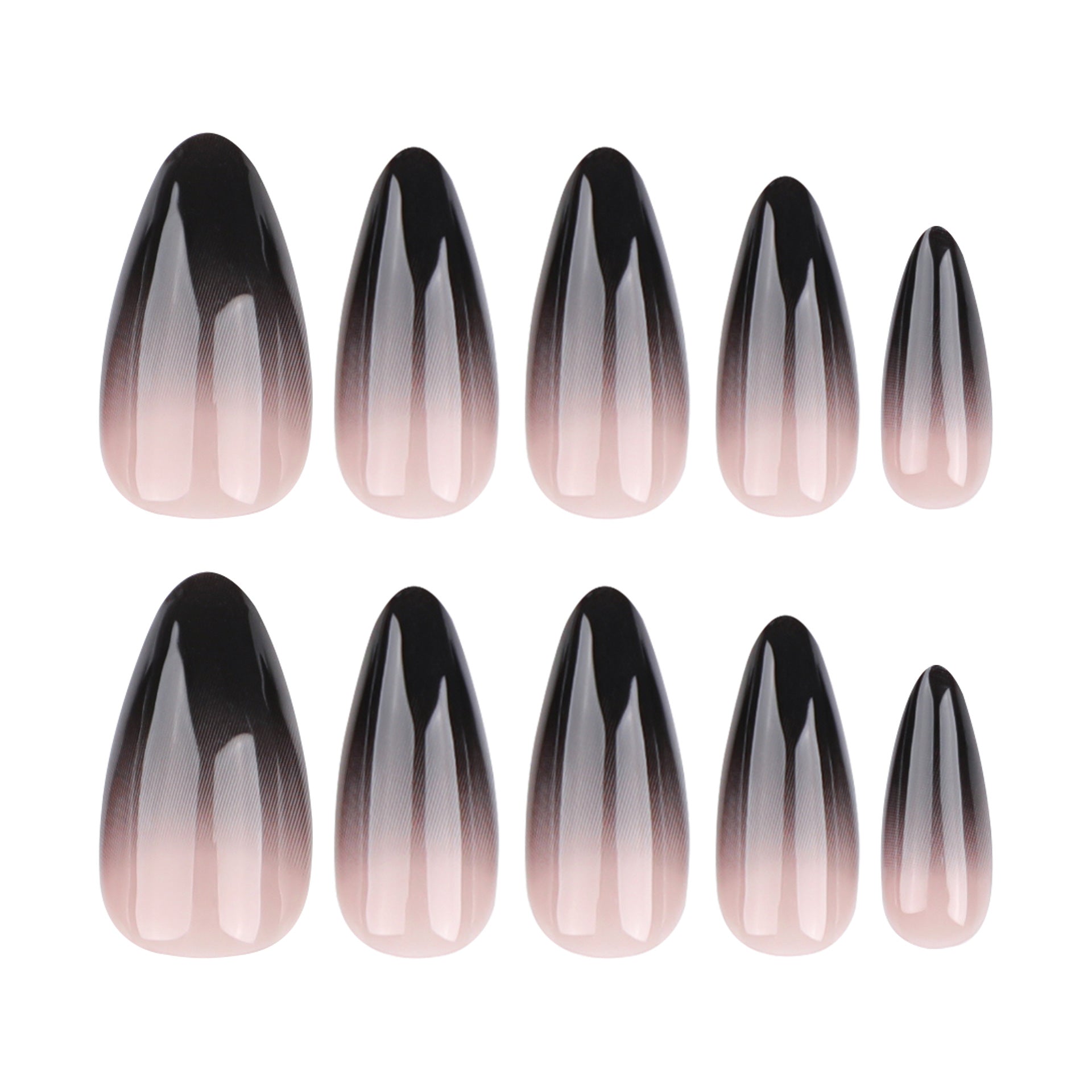 Black French Gradient Manicure (Glue Type)