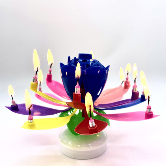 14 double-layer rotating lotus music candles