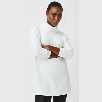 Side slit turtleneck top