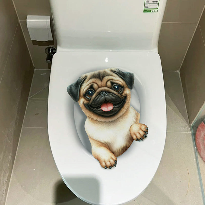 3D cat toilet sticker