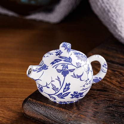 Windproof Pink Flame Blue and White Porcelain Handle Teapot Lighter