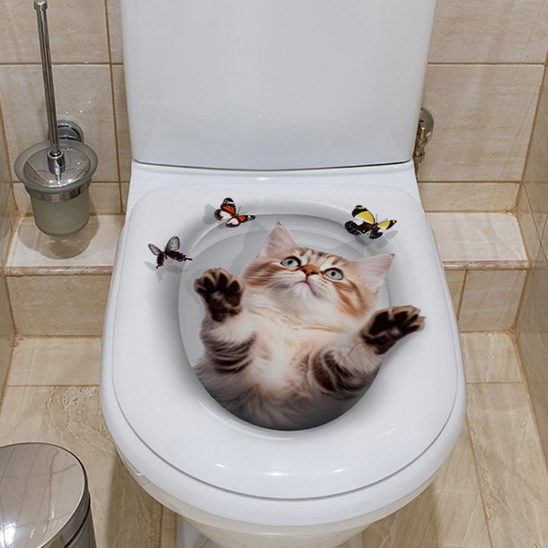 3D cat toilet sticker