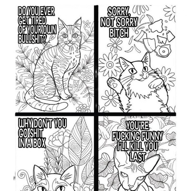 Funny Kitty Memes Coloring Book