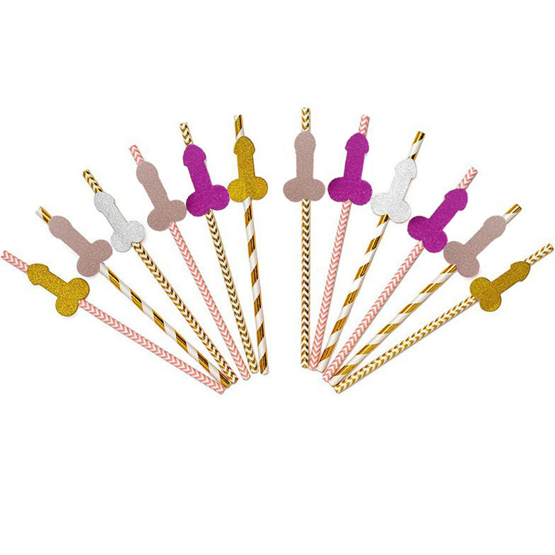 Bachelorette Party Decoration Funny Biodegradable Paper Straws