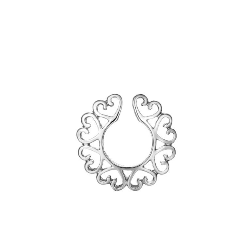 Heart shape non-hole fake nipple ring