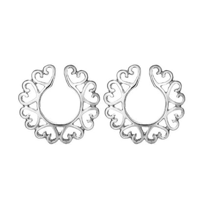 Heart shape non-hole fake nipple ring