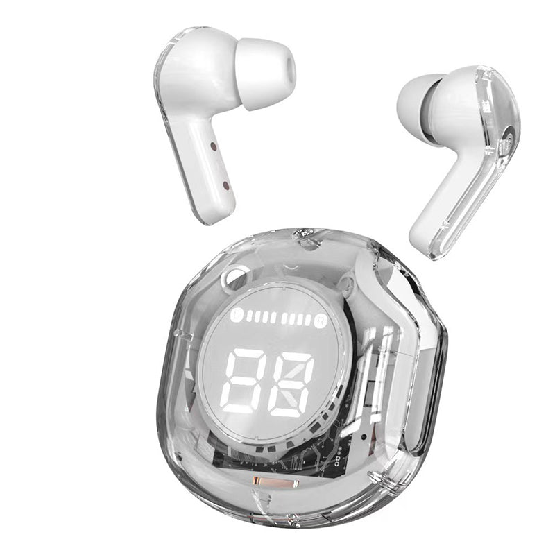 New sports Bluetooth HK6 earphones in-ear transparent digital display long battery life