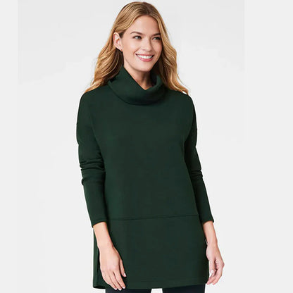 Side slit turtleneck top