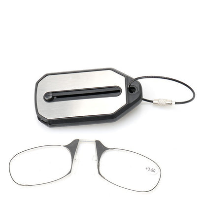 Telescopic nose clip reading glasses