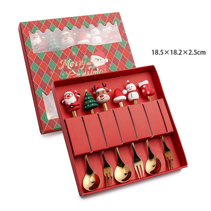 Christmas Spoons Fork Set 6pcs/set