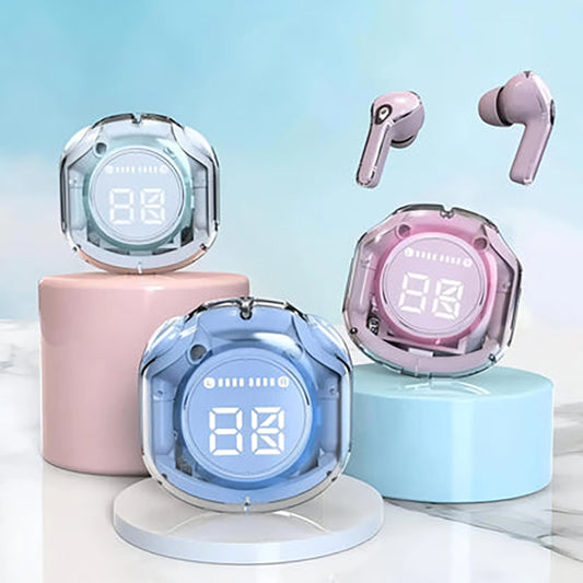 New sports Bluetooth HK6 earphones in-ear transparent digital display long battery life