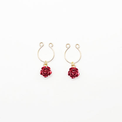 Red Rose Nipple Ring