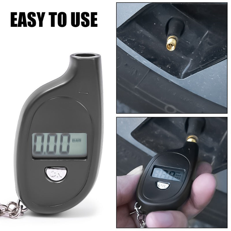 Mini Air Pressure Digital Measurement Keychain Tire Meter