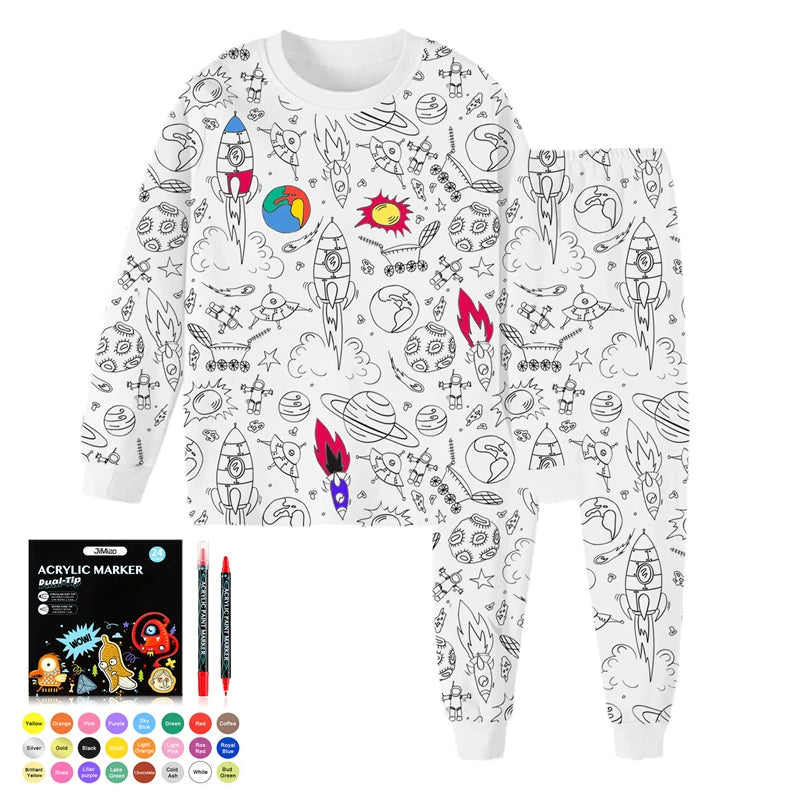 Kids Coloring Pajamas Sets