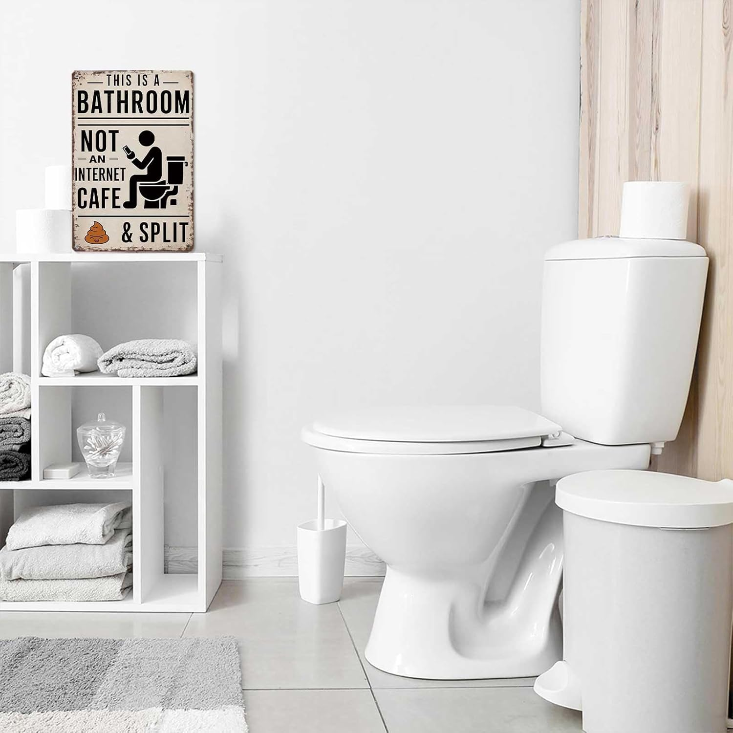 Humorous Bathroom Metal Wall Sticker