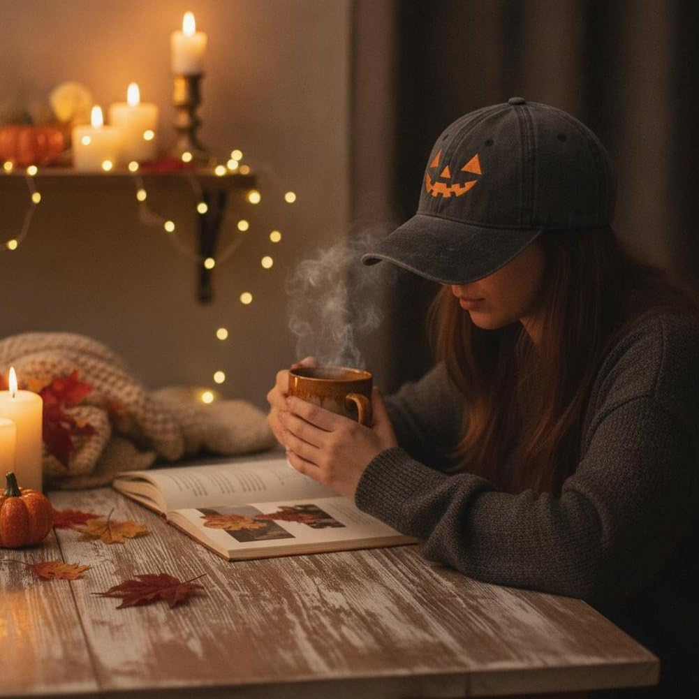 Jack O Lantern Washed Baseball Cap