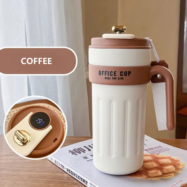 Led Temperature Display Coffee Mug Stainless Steel Thermos