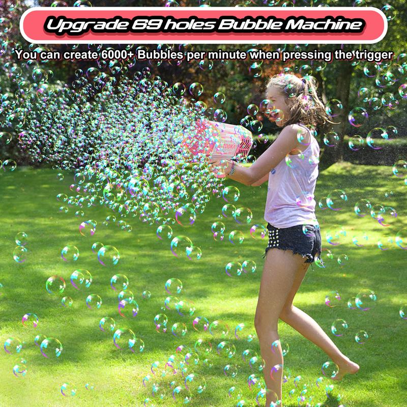 69 Holes Colorful Bubble Machine Best Gift ForSummer Outdoor Fun Time