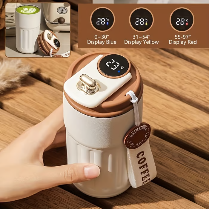 Led Temperature Display Coffee Mug Stainless Steel Thermos