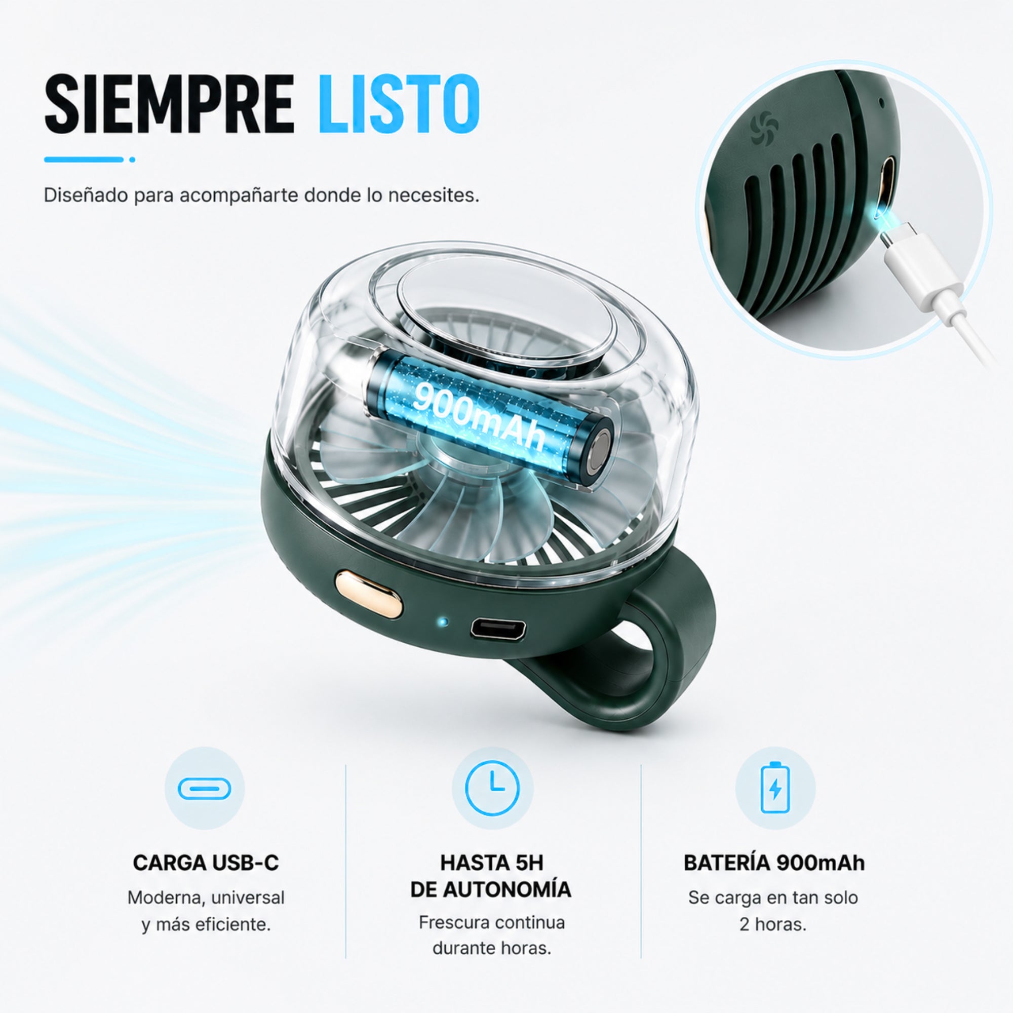 Clip-On Rechargeable Mini Portable Cooling Fan