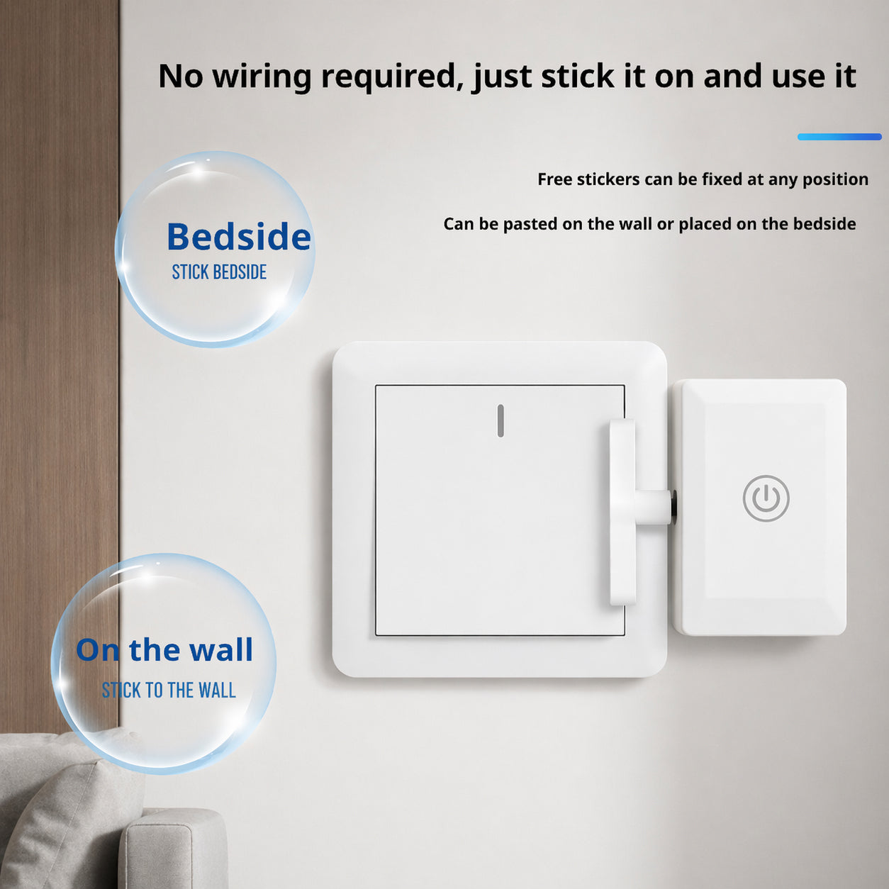 Self-adhesive wireless remote control switch receiver