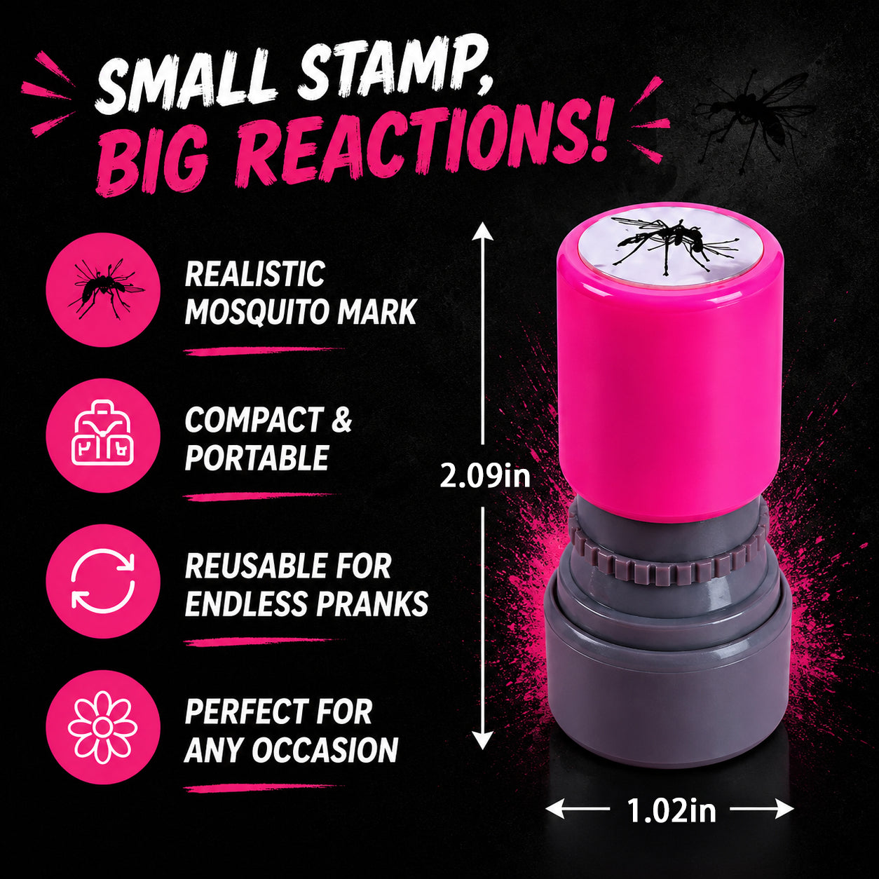 Fun Dead Mosquito Prank Stamp Toy