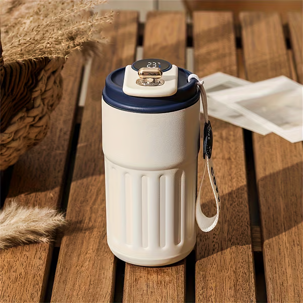 Led Temperature Display Coffee Mug Stainless Steel Thermos