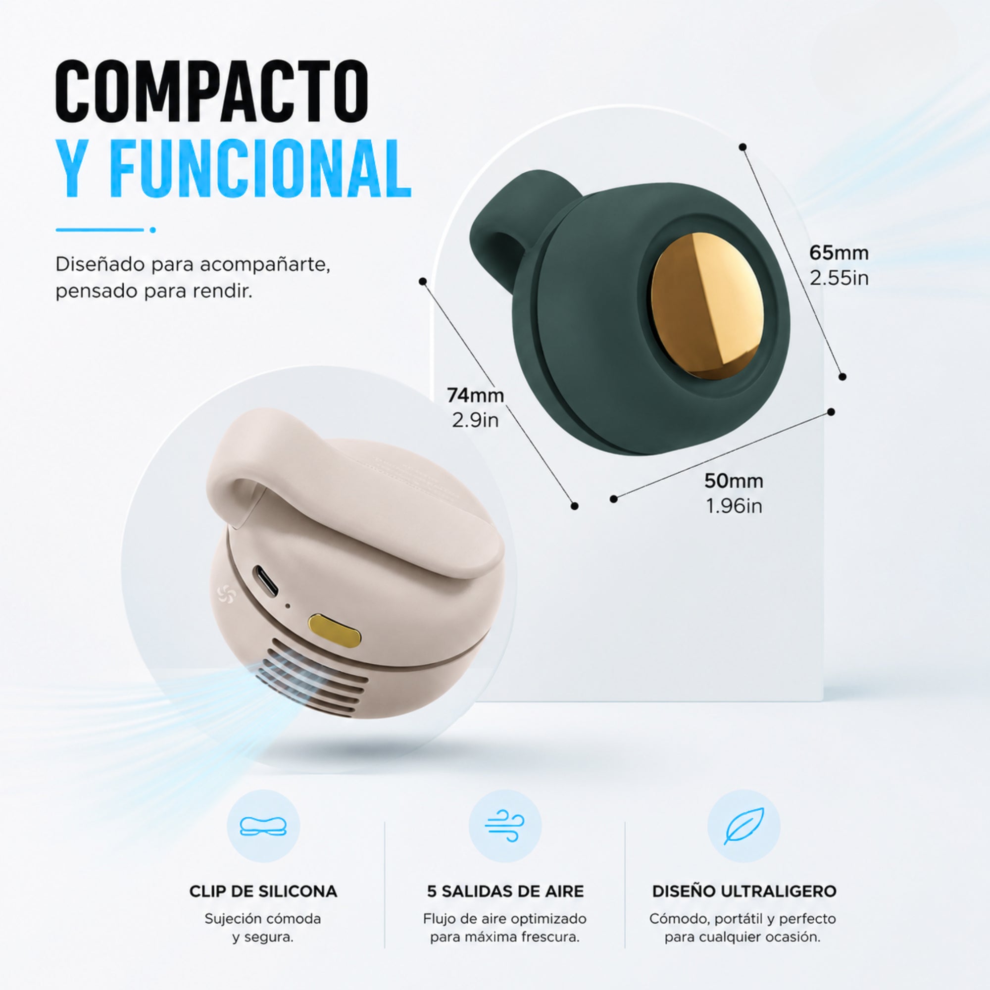 Clip-On Rechargeable Mini Portable Cooling Fan