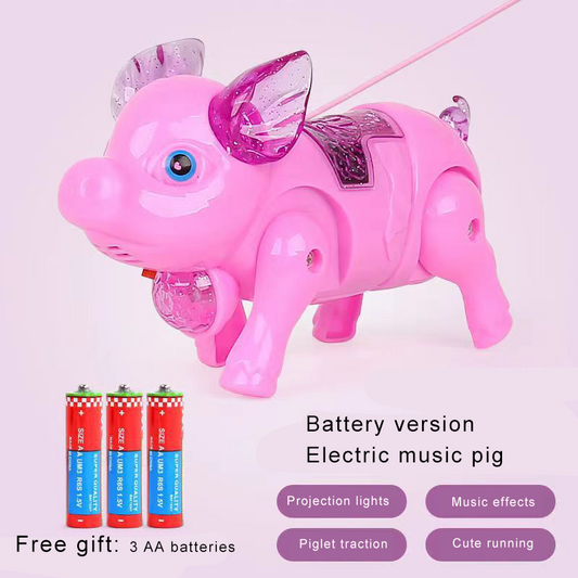 Electric leash projection pig walking pig children's toys