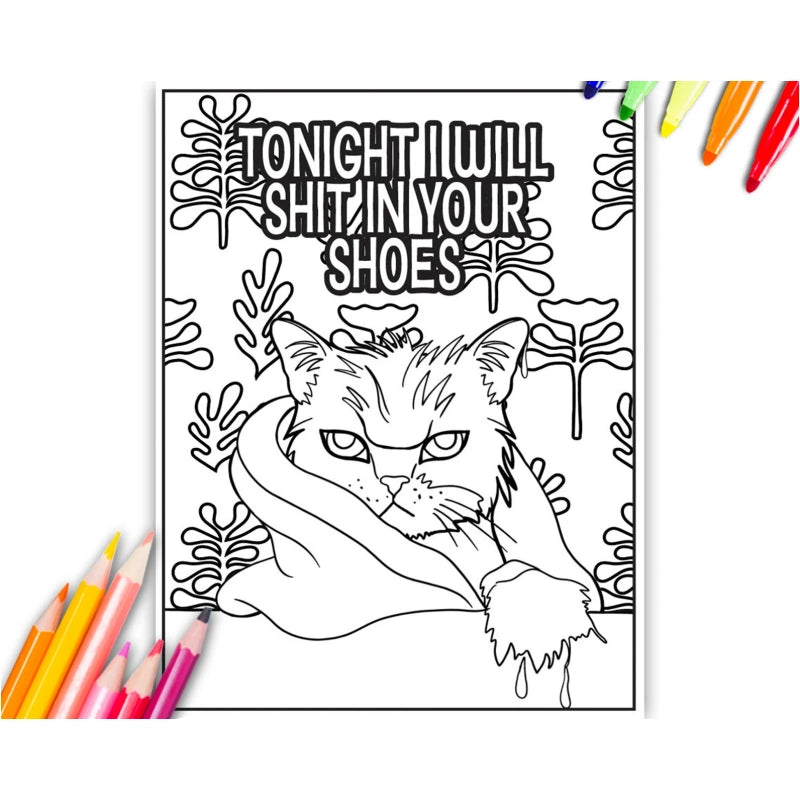 Funny Kitty Memes Coloring Book