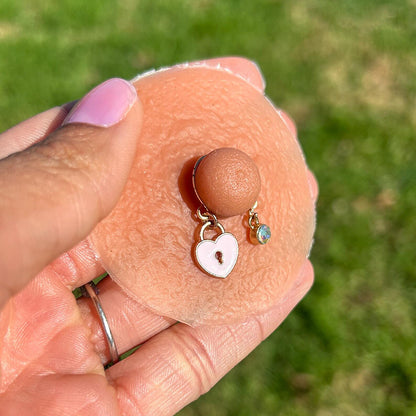 Pink heart shaped nipple clamps