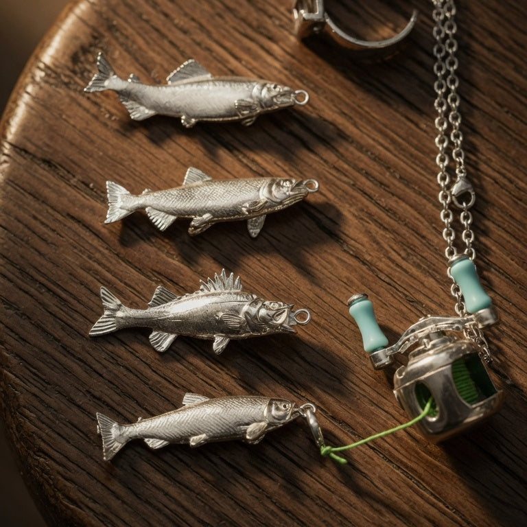 Miniature Fishing Reel Necklace