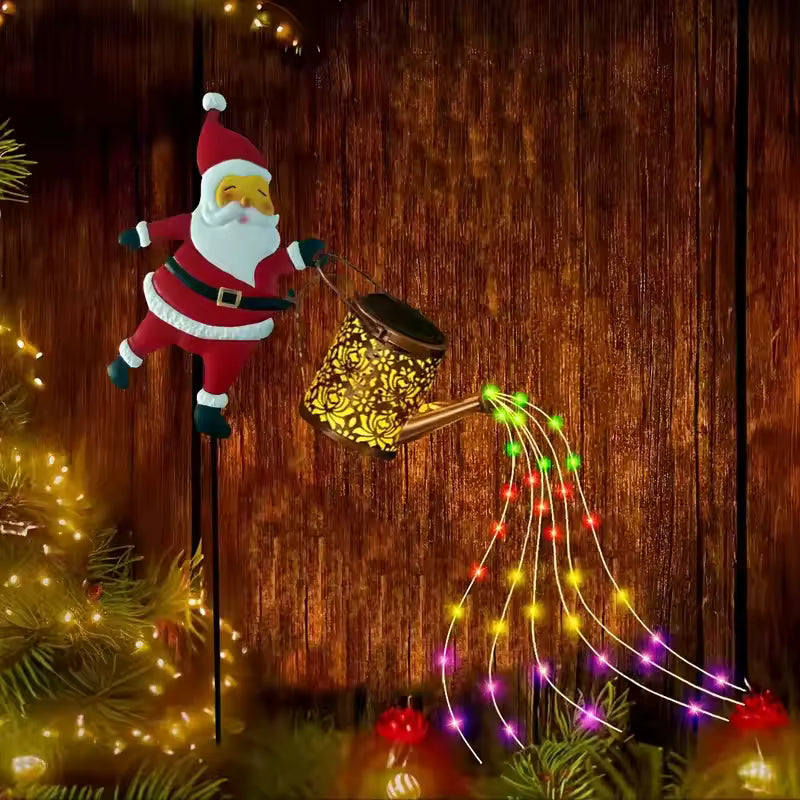 Solar-powered Santa Claus water bottle lamp