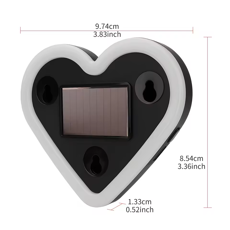 Solar-powered heart-shaped LED neon light