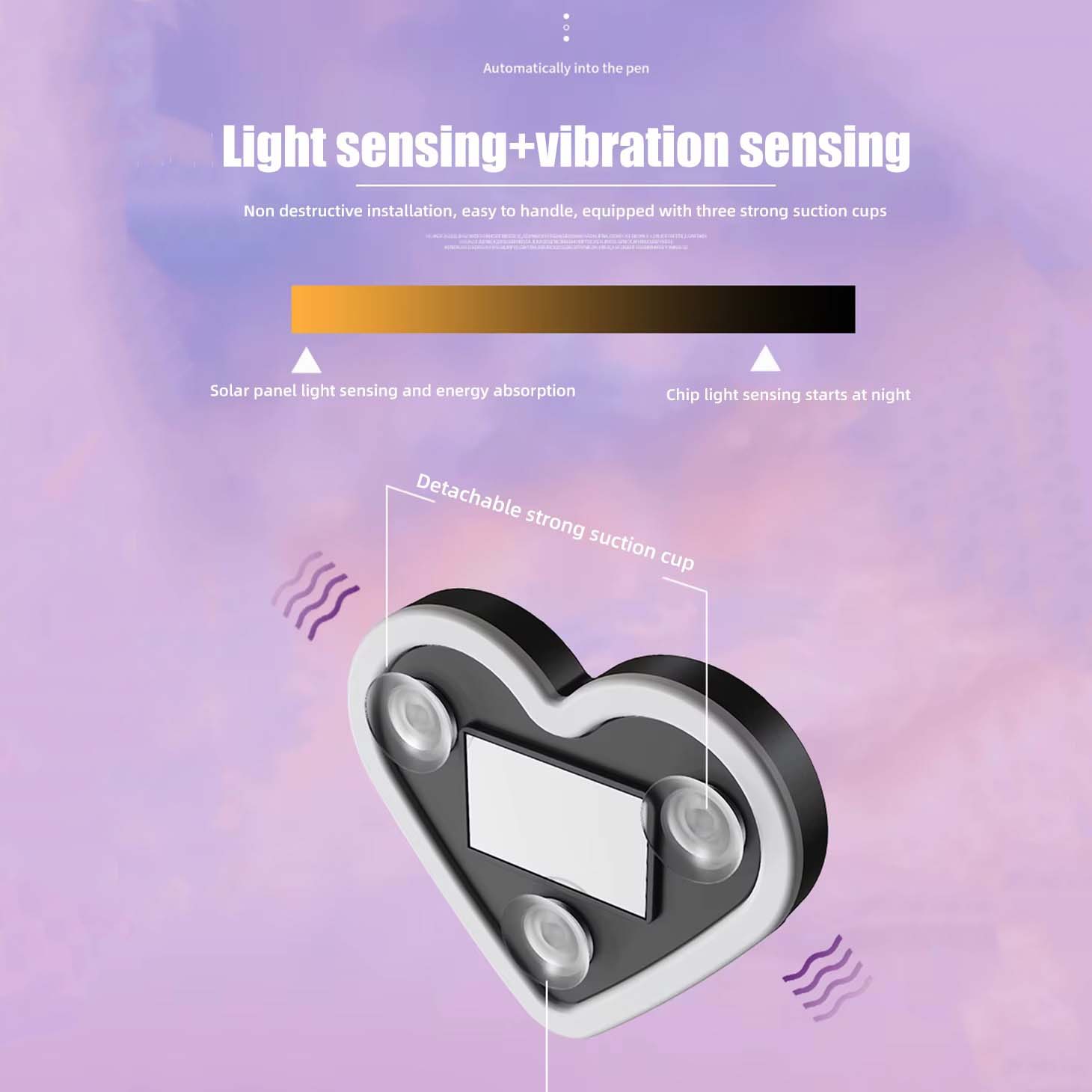 Solar-powered heart-shaped LED neon light